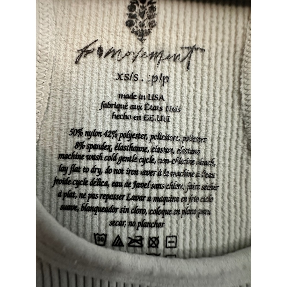Free People‎ Movement Ribbed Seamless Racerback Mini XS S Pale Green - Picture 3 of 3